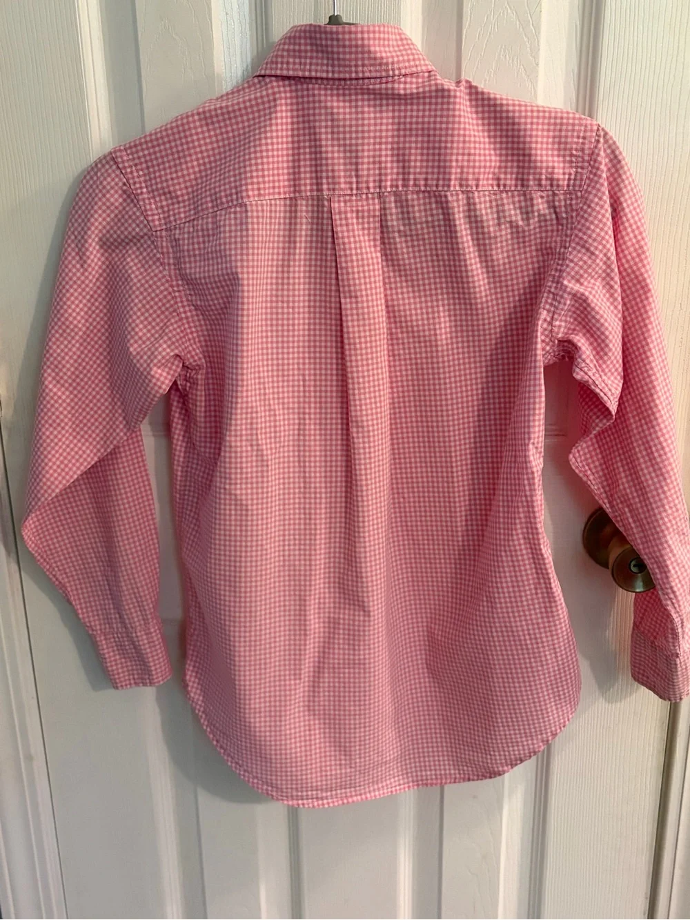 Ralph Lauren Boys Classic Long-Sleeve Pink/White Check Button-Down Shirt Size 8